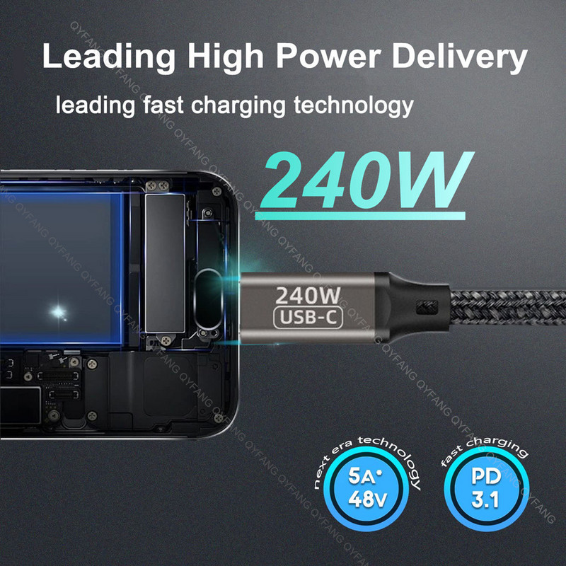 PD3.1 Καλώδιο USB 240W PD100W Καλώδιο USB Type C για PS5 Nintendo Switch MacBook USB C QC4.0 VOOC Warp SCP Καλώδιο γρήγορης φόρτισης