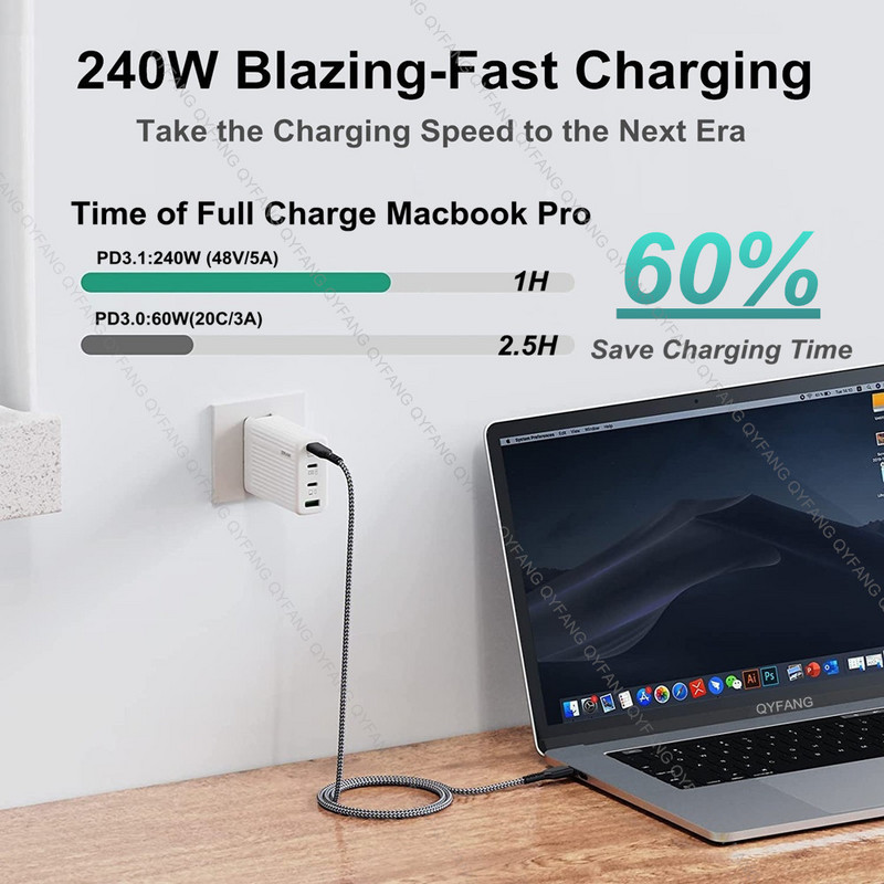 PD3.1 Καλώδιο USB 240W PD100W Καλώδιο USB Type C για PS5 Nintendo Switch MacBook USB C QC4.0 VOOC Warp SCP Καλώδιο γρήγορης φόρτισης