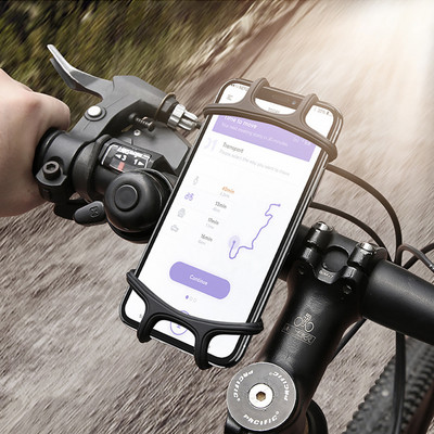 Silikona tālruņa turētājs velosipēda motociklam elektriskajam skrejritenim regulējams prettrieciena tālruņa turētāja stiprinājuma kronšteins iPhone 14 Samsung