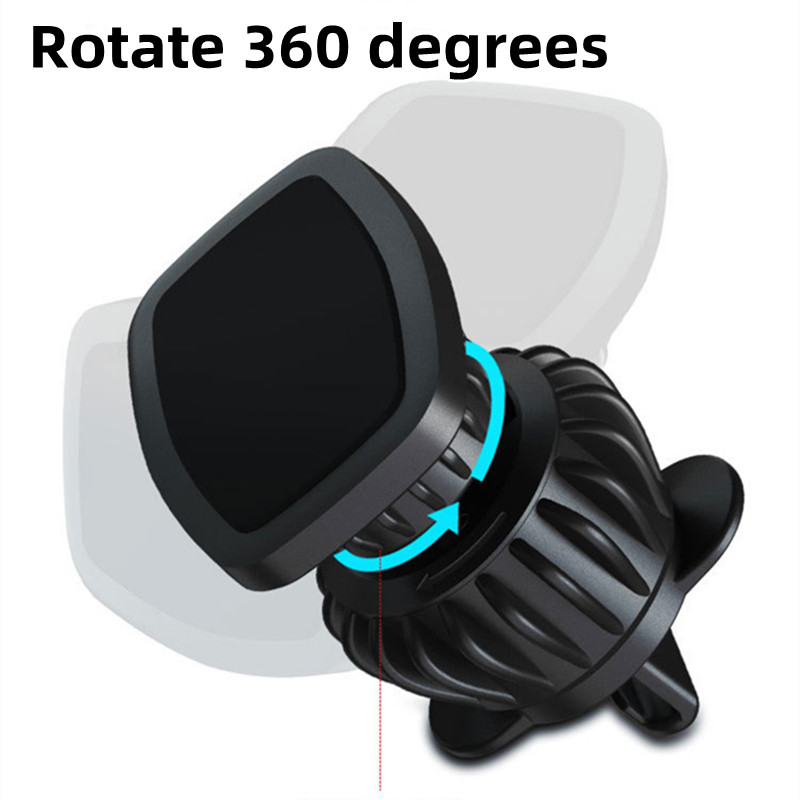 Upgrade Suport pentru telefon pentru mașină Suport magnetic pentru aerisire cu clemă metalică cu cârlig Rotație 360 de ieșire de aer automată Suport de suport pentru montare magnetică