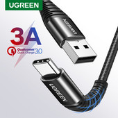 Kábel UGREEN USB Type-C 3A pre rýchle nabíjanie pre Samsung S9 Xiaomi USB C dátový kábel Rýchlonabíjací kábel pre telefón Kábel Type-C USB
