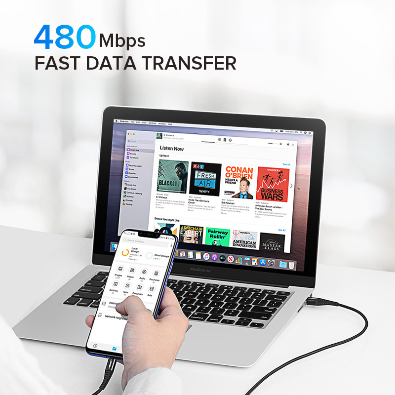 Kábel UGREEN USB Type-C 3A pre rýchle nabíjanie pre Samsung S9 Xiaomi USB C dátový kábel Rýchlonabíjací kábel pre telefón Kábel Type-C USB