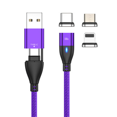 100W USB C na USB Type C magnetski kabel za punjenje PD brzi punjač 3 u 1 USB žičani kabel za Xiaomi Samsung Macbook iPad prijenosno računalo