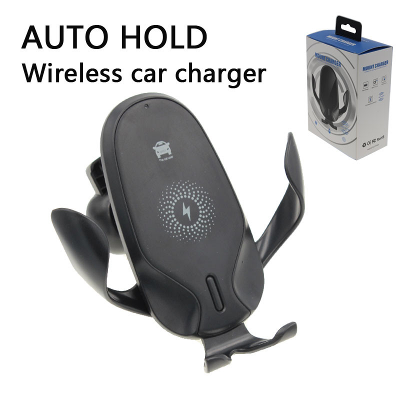 Ασύρματη βάση φόρτισης αυτοκινήτου Qi 15W Βάση αυτοκινήτου Έξυπνη υπέρυθρη βάση για αεραγωγό Ασύρματο φορτιστή αυτοκινήτου για iPhoneXiaomi