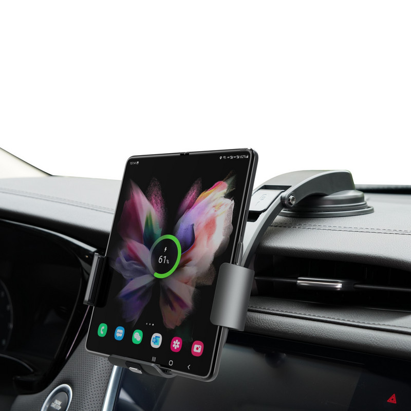 Galaxy Z Fold 4 3 2 autotelefoni hoidik auto kahe spiraaliga juhtmevaba laadija jaoks Samsung W22 W21 kokkupandava telefoni jaoks kiirlaadimine
