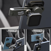 Skriveni sklopivi držač telefona Podesivi magnetski stalak za telefon Proširenje od aluminijske legure Podrška za mobilni telefon za Tesla Model 3/Y/X/S