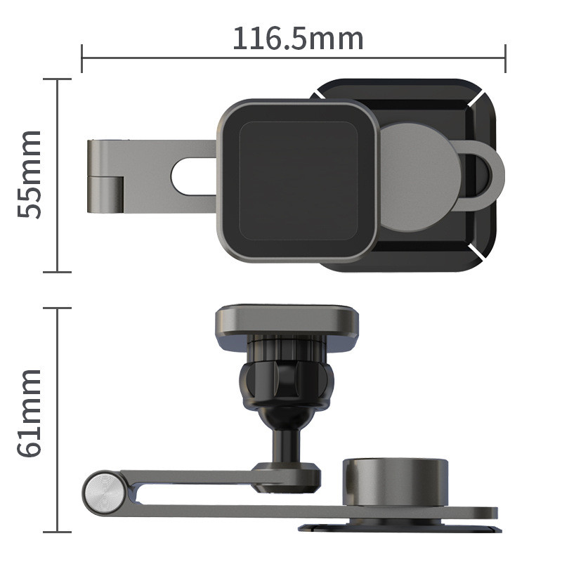 Skriveni sklopivi držač telefona Podesivi magnetski stalak za telefon Proširenje od aluminijske legure Podrška za mobilni telefon za Tesla Model 3/Y/X/S