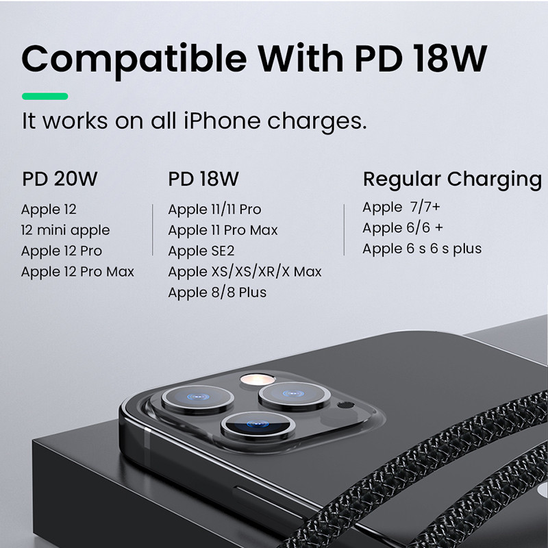 3A kábel s dvojitým konektorom Type-C na 8-pinový konektor 60W/20W 2 v 1, rýchlonabíjací kábel 1 m, dátový kábel USB-C pre iPhone 14 13 12 Pro, MacBook