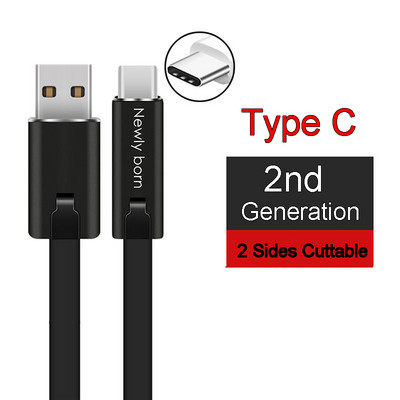 BAECOAR 2M javítható USB kábel Micro USB Type C kábel Állítható C típusú telefonkábel Vágható telefon töltő iPhone Androidhoz