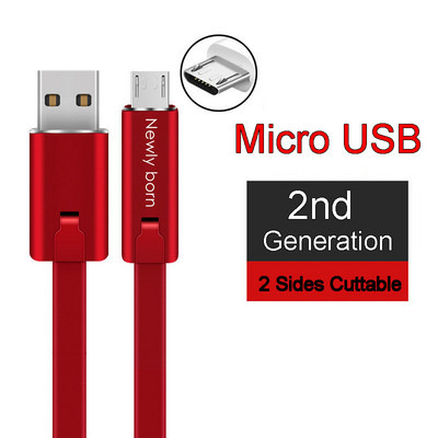 BAECOAR 2M javítható USB kábel Micro USB Type C kábel Állítható C típusú telefonkábel Vágható telefon töltő iPhone Androidhoz