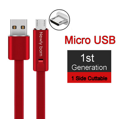 BAECOAR 2M javítható USB kábel Micro USB Type C kábel Állítható C típusú telefonkábel Vágható telefon töltő iPhone Androidhoz