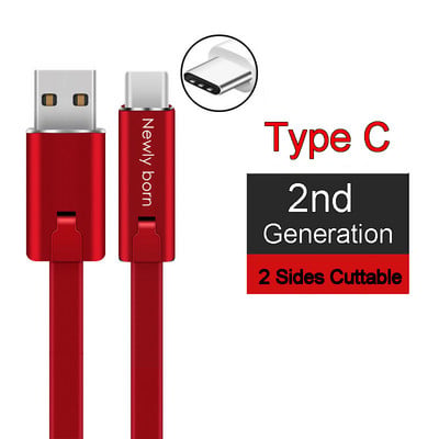 BAECOAR 2M javítható USB kábel Micro USB Type C kábel Állítható C típusú telefonkábel Vágható telefon töltő iPhone Androidhoz