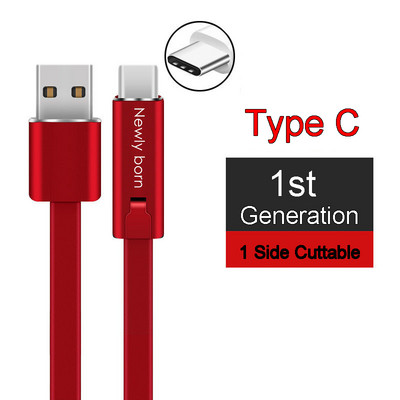 BAECOAR 2M javítható USB kábel Micro USB Type C kábel Állítható C típusú telefonkábel Vágható telefon töltő iPhone Androidhoz