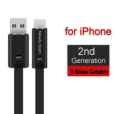 BAECOAR 2M javítható USB kábel Micro USB Type C kábel Állítható C típusú telefonkábel Vágható telefon töltő iPhone Androidhoz