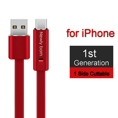 BAECOAR 2M javítható USB kábel Micro USB Type C kábel Állítható C típusú telefonkábel Vágható telefon töltő iPhone Androidhoz