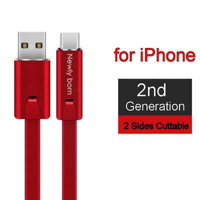 BAECOAR 2M javítható USB kábel Micro USB Type C kábel Állítható C típusú telefonkábel Vágható telefon töltő iPhone Androidhoz