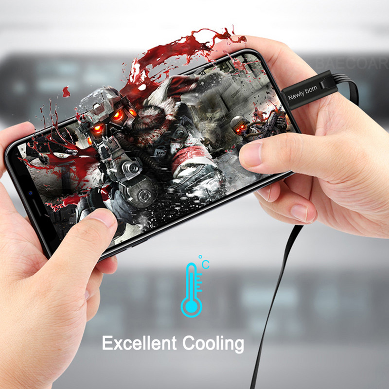 BAECOAR 2M javítható USB kábel Micro USB Type C kábel Állítható C típusú telefonkábel Vágható telefon töltő iPhone Androidhoz