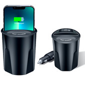 Bezdrôtová nabíjačka do auta s držiakom telefónu pre Samsung S10 S9 S8 S7 S6 pre iPhone 14 13 12 Automatická rýchla bezdrôtová nabíjačka QI s pohárom