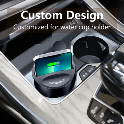 Car Cup típusú telefontartó Fast QI vezeték nélküli autós töltő multifunkcionális autós telefon állvány konzoltartó iPhone Samsung Xiaomi készülékhez