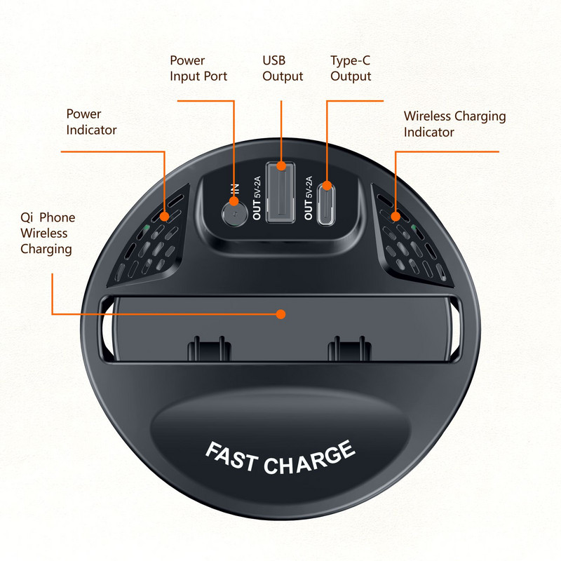 Car Cup típusú telefontartó Fast QI vezeték nélküli autós töltő multifunkcionális autós telefon állvány konzoltartó iPhone Samsung Xiaomi készülékhez