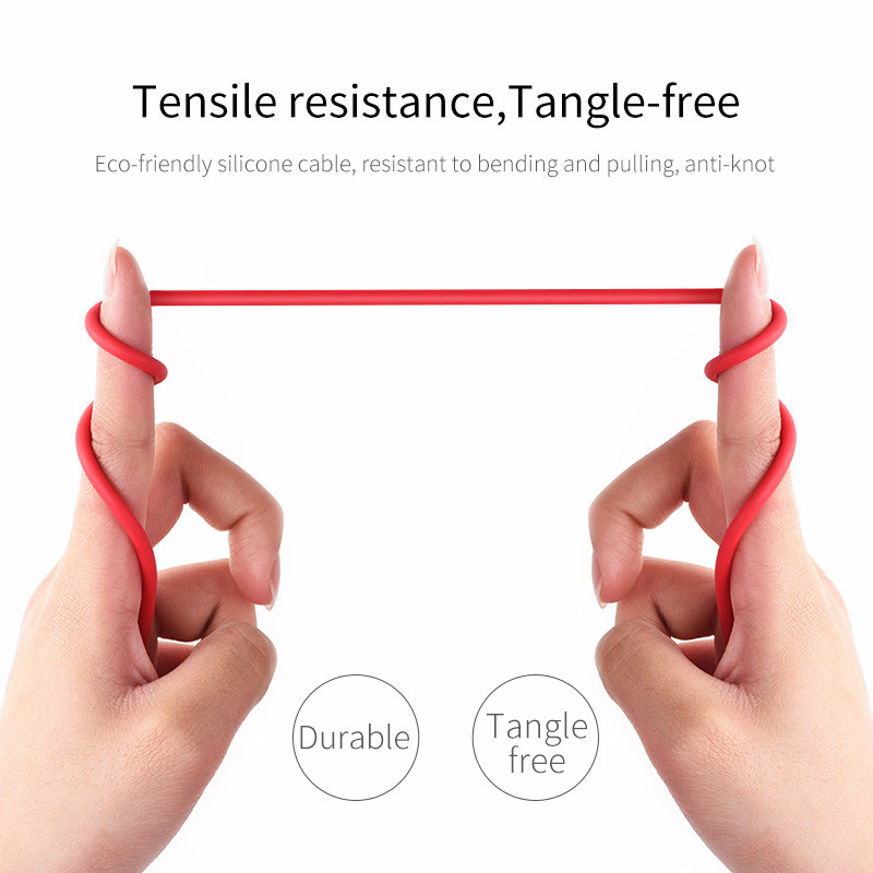 Silikónový nabíjací USB kábel HOCO pre iPhone X 8 7 6 Plus pre Apple iPhone XS Max, nabíjačka pre iPad, ohňovzdorný, dobrý pocit v ruke