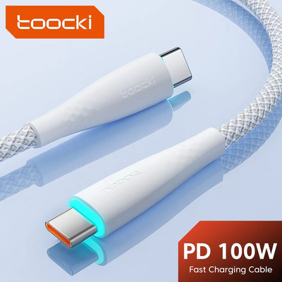 Καλώδιο Toocki 100W USB C 5A Καλώδιο γρήγορης φόρτισης τύπου C για Xiaomi 12 Poco f3 f4 Samsung 3.0 USB C σε USB C Καλώδιο PD για Macbook