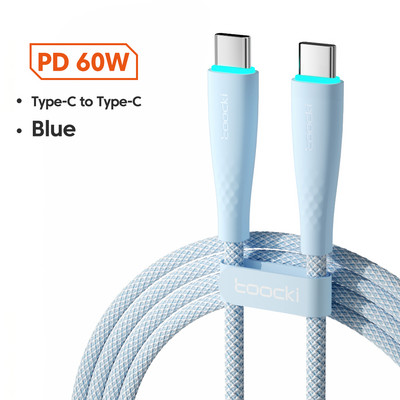 Καλώδιο Toocki 100W USB C 5A Καλώδιο γρήγορης φόρτισης τύπου C για Xiaomi 12 Poco f3 f4 Samsung 3.0 USB C σε USB C Καλώδιο PD για Macbook