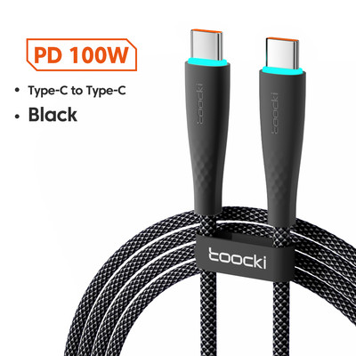 Καλώδιο Toocki 100W USB C 5A Καλώδιο γρήγορης φόρτισης τύπου C για Xiaomi 12 Poco f3 f4 Samsung 3.0 USB C σε USB C Καλώδιο PD για Macbook