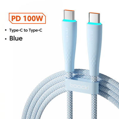 Καλώδιο Toocki 100W USB C 5A Καλώδιο γρήγορης φόρτισης τύπου C για Xiaomi 12 Poco f3 f4 Samsung 3.0 USB C σε USB C Καλώδιο PD για Macbook