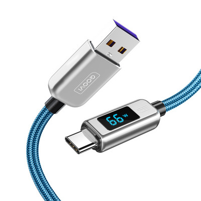 QOOVI 6A USB Type-C kábel 66W rýchle nabíjanie digitálny kábel pre displej rýchlonabíjačka pre Huawei P40 Xiaomi Samsung OnePlus