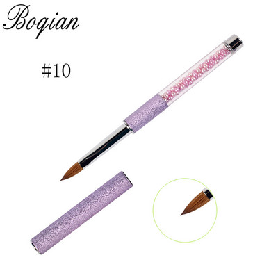 BQAN #2-#20 Rose Gold Kolinsky Sable köröm akril ecset UV gél faragó toll ecset folyékony púder barkácsolás körömrajzoló köröm ecset
