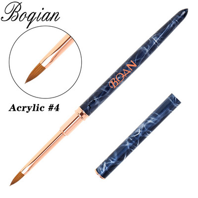 BQAN #2-#20 Rose Gold Kolinsky Sable köröm akril ecset UV gél faragó toll ecset folyékony púder barkácsolás körömrajzoló köröm ecset