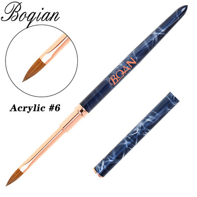 BQAN #2-#20 Rose Gold Kolinsky Sable köröm akril ecset UV gél faragó toll ecset folyékony púder barkácsolás körömrajzoló köröm ecset
