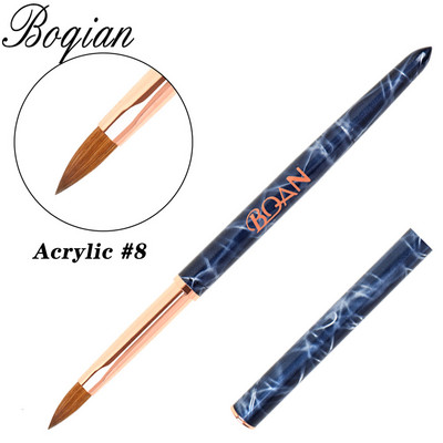 BQAN #2-#20 Rose Gold Kolinsky Sable köröm akril ecset UV gél faragó toll ecset folyékony púder barkácsolás körömrajzoló köröm ecset