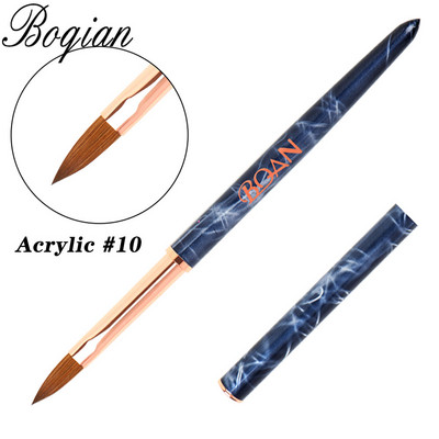 BQAN #2-#20 Rose Gold Kolinsky Sable köröm akril ecset UV gél faragó toll ecset folyékony púder barkácsolás körömrajzoló köröm ecset