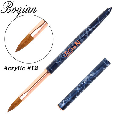 BQAN #2-#20 Rose Gold Kolinsky Sable köröm akril ecset UV gél faragó toll ecset folyékony púder barkácsolás körömrajzoló köröm ecset