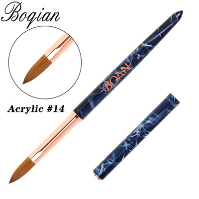 BQAN #2-#20 Rose Gold Kolinsky Sable köröm akril ecset UV gél faragó toll ecset folyékony púder barkácsolás körömrajzoló köröm ecset