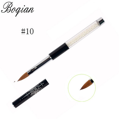 BQAN #2-#20 Rose Gold Kolinsky Sable köröm akril ecset UV gél faragó toll ecset folyékony púder barkácsolás körömrajzoló köröm ecset