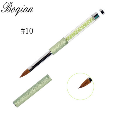 BQAN #2-#20 Rose Gold Kolinsky Sable köröm akril ecset UV gél faragó toll ecset folyékony púder barkácsolás körömrajzoló köröm ecset