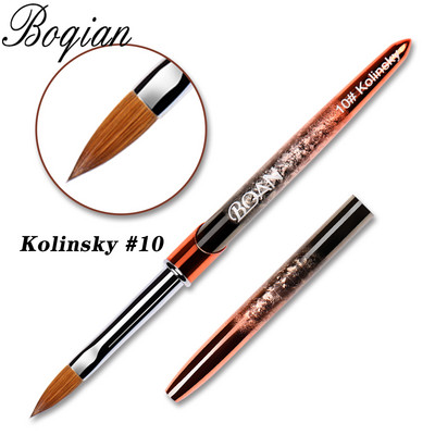 BQAN #2-#20 Rose Gold Kolinsky Sable köröm akril ecset UV gél faragó toll ecset folyékony púder barkácsolás körömrajzoló köröm ecset
