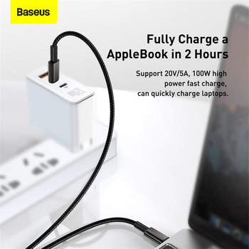 Baseus 100W USB C σε USB τύπου C Καλώδιο USB-C Γρήγορη φόρτιση Καλώδιο δεδομένων USBC Type-C PD για MacBook iPad Xiaomi Mi 10 Pro Samsung