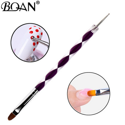 BQAN Gold Rose duplafejű körömkefe Crystal Drawing Gel Brush Liner Ecset Festés Toll Gél Lakk Crystal Nail Art manikűr