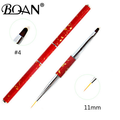 BQAN Gold Rose duplafejű körömkefe Crystal Drawing Gel Brush Liner Ecset Festés Toll Gél Lakk Crystal Nail Art manikűr