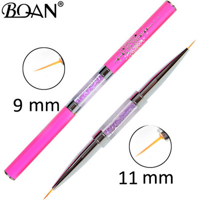 BQAN Gold Rose duplafejű körömkefe Crystal Drawing Gel Brush Liner Ecset Festés Toll Gél Lakk Crystal Nail Art manikűr