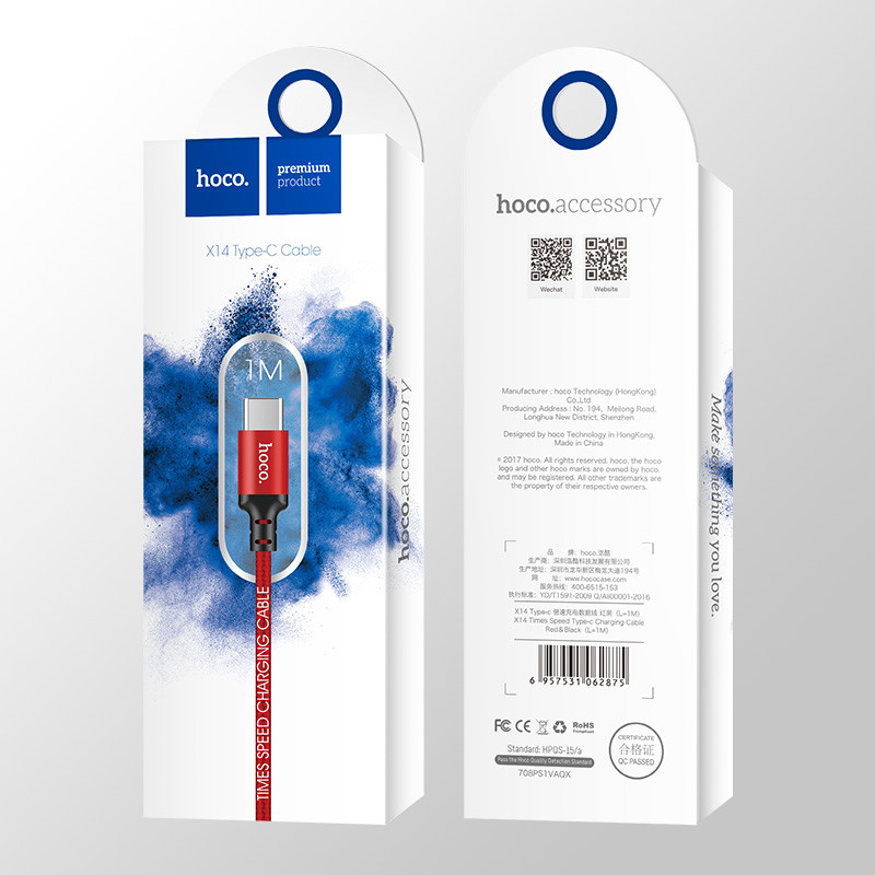 Originálny kábel HOCO USB typu C 2A, kábel USB typu C pre rýchle nabíjanie, dátový kábel typu C, nabíjací kábel USB typu C pre Galaxy S8 Plus, Xiaomi 6, Mi5