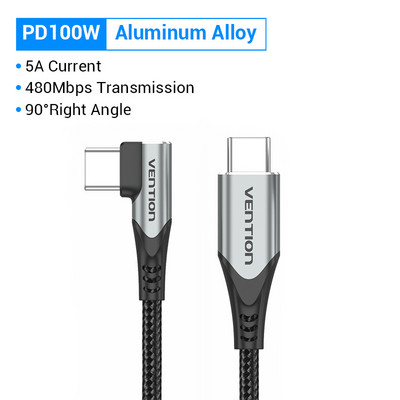 Nabíjací kábel Vention PD 100W USB Type-C na USB C pre Samsung S10 S20 MacBook Pro iPad Quick Charger 4.0 PD Fast Charging Cable