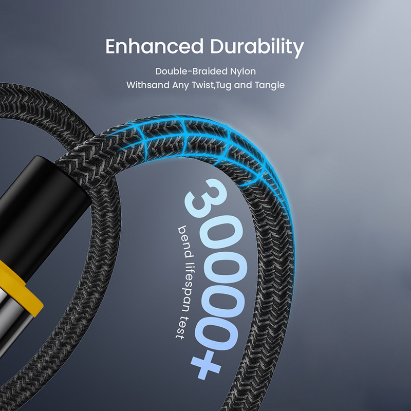 AOHI 1,2 m USB C kabel 100 W PD Tip C Brzo punjenje za Galaxy MacBook Huawei Xiaomi LED digitalni zaslon Podatkovni kabel Podaci za telefone