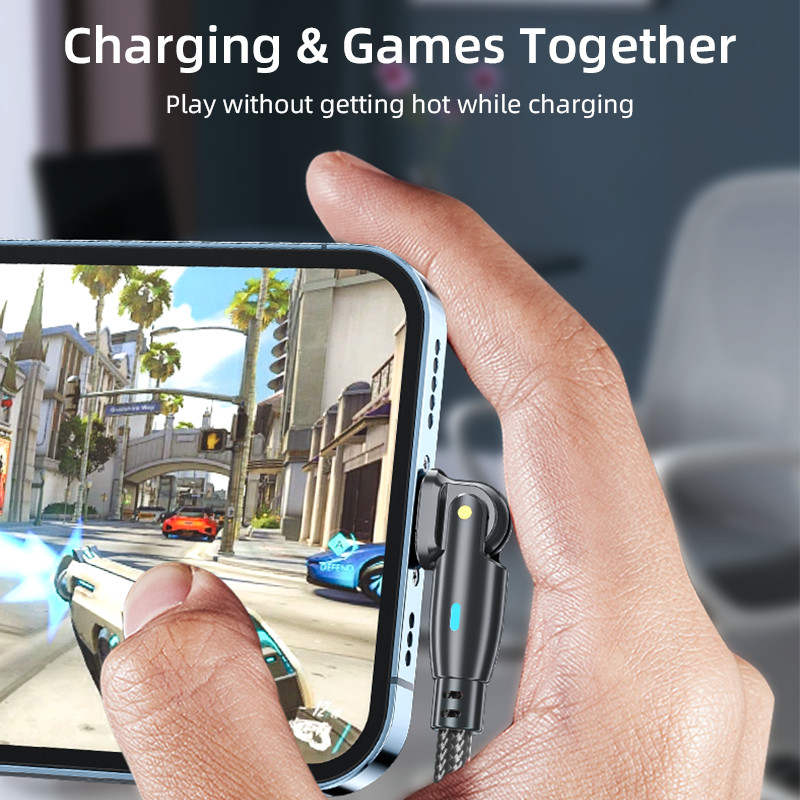 AUFU 180 Rotate USB C kábel PD 20W 27W gyorstöltő kábel iPhone14 13 12 11 Pro Max XR mobil mobiltelefon töltő adatkábelhez