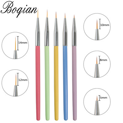 BQAN 3/5/7 db Körömdíszítő Ecset Tervezési Tipp Festészet Rajz Carving Pöttyös toll FlatFan Liner Akril Gél UV Polish Tool Körömtoll