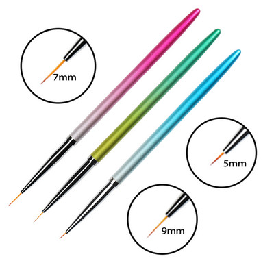 BQAN 3/5/7 db Körömdíszítő Ecset Tervezési Tipp Festészet Rajz Carving Pöttyös toll FlatFan Liner Akril Gél UV Polish Tool Körömtoll